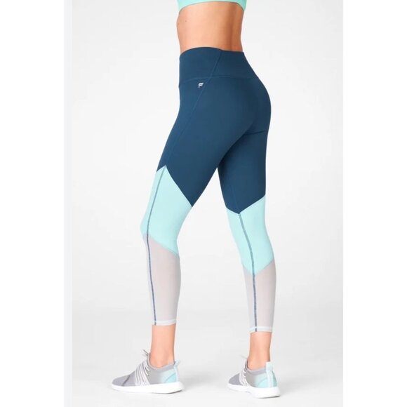 Fabletics Colorblock High-Waisted Powerhold Leggings Size Large - Picture 1 of 4